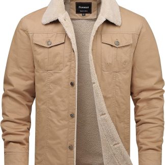Winter Sherpa Lined Fleece Military Cargo Jacket Cotton image 1