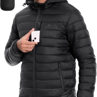 Lightweight Packable Puffer Jacket with Hood Warm Puffy image 1